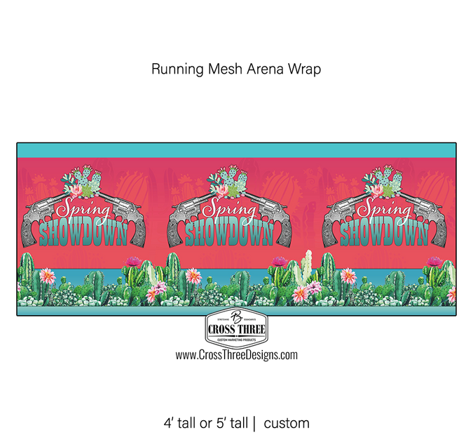 Arena Banners | Mesh Running Event Banner – Cross Three